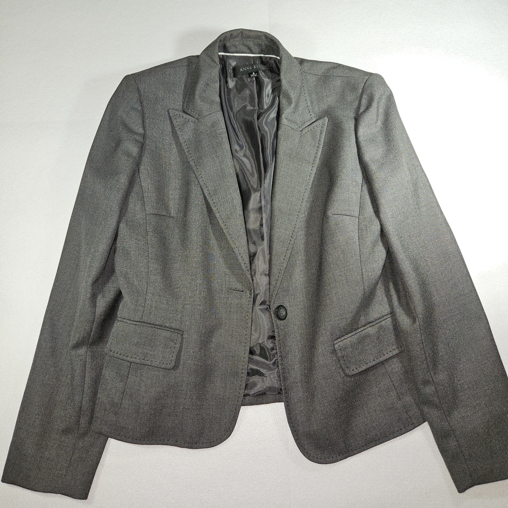 Women's Anne Kline Gray Blazer Jacket Size 8